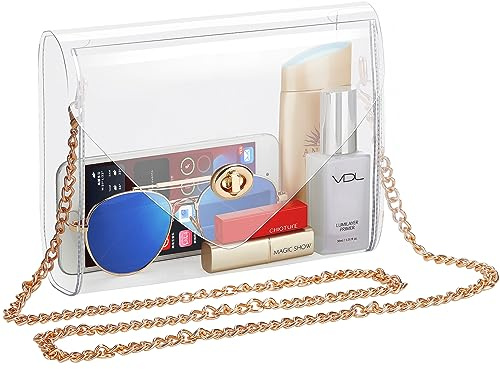 HAOGUAGUA Transparente Geldbörse für Damen, durchsichtige Tasche, Stadion-genehmigt, durchsichtige Handtasche für Konzerte, Sportveranstaltungen