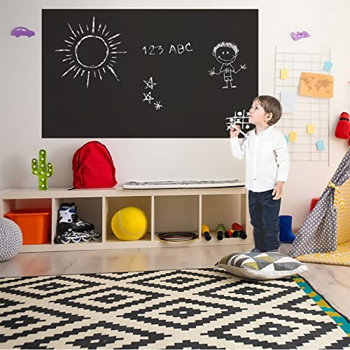 DIMEXACT - Tableau ardoise pour murs et meubles adhésif - Tableau noir à craie et feutre craie - 60 cm x 1 m - en Rouleau
