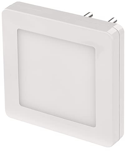 EMOS Luce notturna a LED con sensore crepuscolare e interruttore, luminosità regolabile, luce di orientamento per cameretta dei bambini, scala, camera da letto, cucina, bianco, P3316