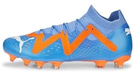 PUMA Unisex Adults' Sport Shoes FUTURE MATCH FG/AG Soccer Shoes, BLUE GLIMMER-PUMA WHITE-ULTRA ORANGE, 47