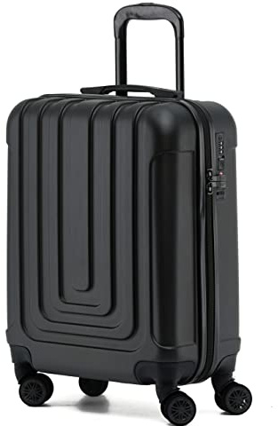 Flight Knight Premium Hard Shell Lightweight Cabin Suitcase - 8 Spinner Wheels - Built-in TSA Lock & USB Port - Airline Approved Luggage Including easyJet & Maximum Size for Lufthansa 55x40x23cm
