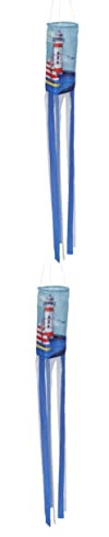 Yardenfun 2 STK Hna-windsack Windsack-Leuchtturm -windsäcke Sommer Windsack Küstenwindsack Outdoor-windsack Leuchtturm Im Freien Mit Windsäcken Säule Strand Segelboot Polyester Drachen