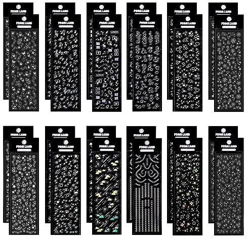 24 Sheets Holographic Kpop Deco Stickers Korean Stickers for Photocards Self Adhesive Clear Glitter Stickers Star Moon Butterfly Bubbles Decals for Album Scrapbook Journal Planner for DIY Decoration