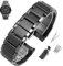 Herren Keramik Uhrenarmband 22mm 24mm for AR1451 AR1452 Schwarz Keramik Uhrenarmbänder Schnelle Veröffentlichung Armband Edelstahl Schmetterlingsschließe Ebogene Enden ( Color : Schwarz , Size : 24mm