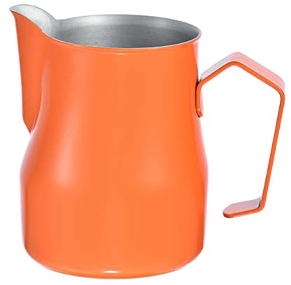 TEmkin Taza Lahua para hervidor de Agua, Taza de café con Boca Puntiaguda, Taza de Espuma de Leche Especialmente Hecha, Tarro de Leche, cafetera, cafetera (Color: Naranja)