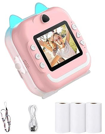 Appareil Photo pour Enfant Qui Imprime des Photos, Appareil Photo Numérique Jouet Selfie, Caméras Vidéo Portables Instantanées avec Papier d'impression, Appareil Photo pour Enfant pour La Photograph