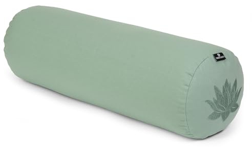 Yoga Studio Lotus - Cuscino in cotone con cerniera YKK, 23 x 61 cm, colore: grano saraceno biologico