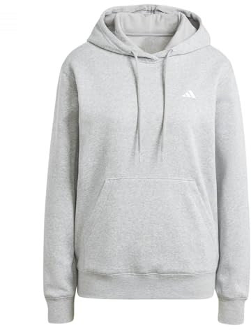 adidas Damen Essentials SMALL Logo Feel Cozy Hoodie, medium Grey Heather, S