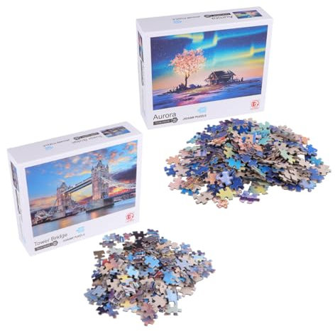 ibasenice 1000 Stück Landschaft Puzzles Romantisches Sternenmeer-Puzzle Gebäude Puzzles Für Erwachsene Intelligenz-Puzzle-Spiel Fotopuzzles Für Erwachsene Spielzeug Kind Stressabbauer Rätsel