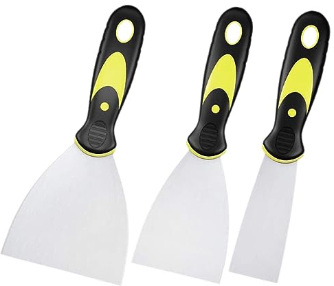 ETHZZLE 3pcs Stainless Steel Scraper Tool Kitchen Cleaning Scrapers for Stains Oil and Food Resistant Versatile for Pots Pans and