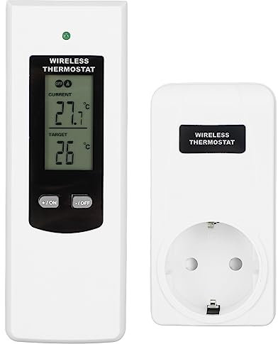 Termostato Inalámbrico Enchufable, Enchufe Portátil LCD, Calentador Europeo, Mandos a Distancia con Enchufe Europeo, Termostatos