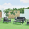 casa.pro Gartenmöbelset Avise 3-TLG. Balkonmöbel Sofa mit einem Tisch und einem Sessel Aluminium Outdoor Sitzgarnitur Polsterkissen Lounge Möbel wetterfest Anthrazit/Dunkelgrau