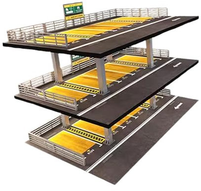perfk Vetrina per Garage in Scala 1/64 pressofusa per Auto con Decorazione per Desktop con Scena di parcheggio per Regali da Collezionisti di Modelli, Americano 3 Strati