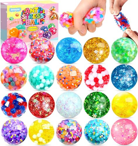 RDDAIPE 20 Stück Stressball, Ø4.5cm Antistressball, Anti Stress Bälle, Squishy Stressball,Antistressbälle für Kinder Erwachsene,Mitgebsel Kindergeburtstag,Stress Spielzeug Kleine Geschenke für Kinder