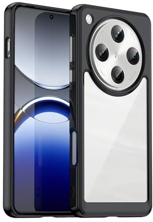 BOKYAS Coque Transparente pour Oppo Find X8 Pro 5G, Housse Antichoc Anti-Jaunissement, Étui Bumper Silicone avec Dos en PC Dur Anti-Rayures, Noir