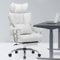 Efomao Desk Office Chair, Big and Tall PU Leather Ergonomic Office Chair, 200KG Adjustable High Back Computer Chair,Executive Swivel Chair with Footrest and Lumbar Support, White