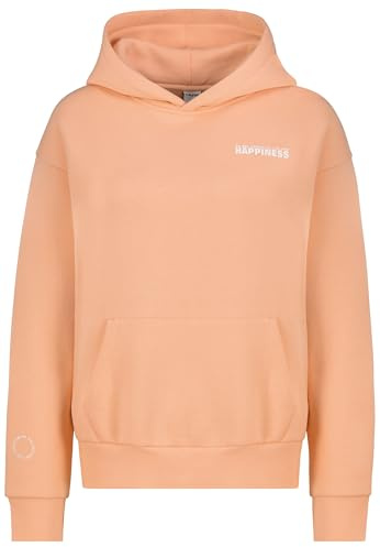 Sublevel Damen Hoodie mit Front- und Ärmeldruck Happy Hearts Club, Farben:Orange, Größe:XS