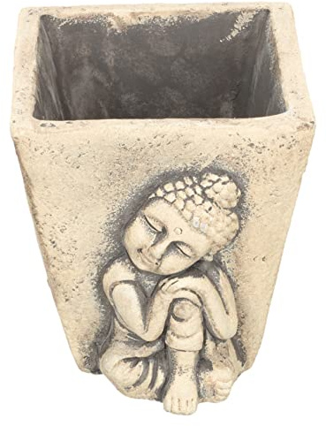 BESPORTBLE Buddha Head Succulent Planter Cement Flowerpot for Home Decor Unique Buddha Sculpture Design for Indoor and Outdoor Gardens Stylish Meditation Plant Container