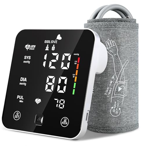 BBLOVE Blood Pressure Monitor for Home Use, Talking Blood Pressure Machine, Upper Arm BP Monitor with Adjustable Cuff (22-42 cm), Backlit LED Display & 2-User Memory for Seniors