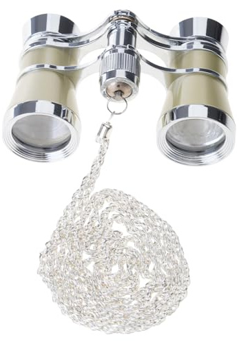 Fernglas für Damen und Mädchen, Vintage-Stil, Opern, Theaterbrille mit Kette, Metall, langlebig, tragbar, kleines Fernglas