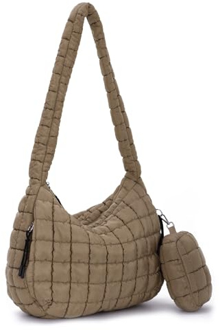 Dokurry Puffy Tote Bag, Stepptasche für Damen, Große Weiche Puffer Tasche Nylon mit Polster Schulter