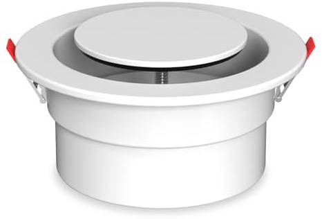Aygrochy Adjustable Air Vent 100mm Ventilation Grille Cover Aluminum Round Extractor Outlet for Bathroom Office Kitchen Ventilation