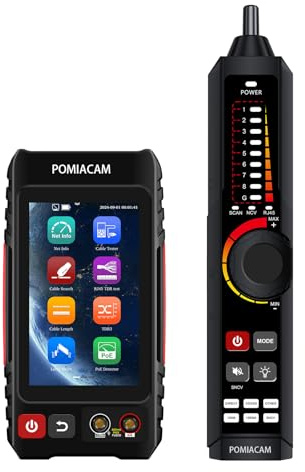 Netzwerkkabeltester, UTP-Kabeltester, Ethernet-Kabel-Tracker, 4-Zoll-IPS-Touchscreen, VFL OPM DMM TDR, Pegelmesser, PoE++-Erkennung, RJ45 TDR, Kabellängenmessung, Netzwerktools LT-600T