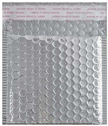 hosl 20 Stück Metallic Gepolsterte Bubble Versandtaschen 15,2 x 12,7 cm + 4,1 cm (15 cm x 13 cm + 4 cm) (Außen) Silber