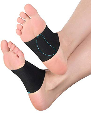Soporte de de pie, soporte de de compresión con cojín de gel para aliviar el dolor de fascitis plantar, pies planos, arcos altos, inserción debajo de los calcetines y zapatos