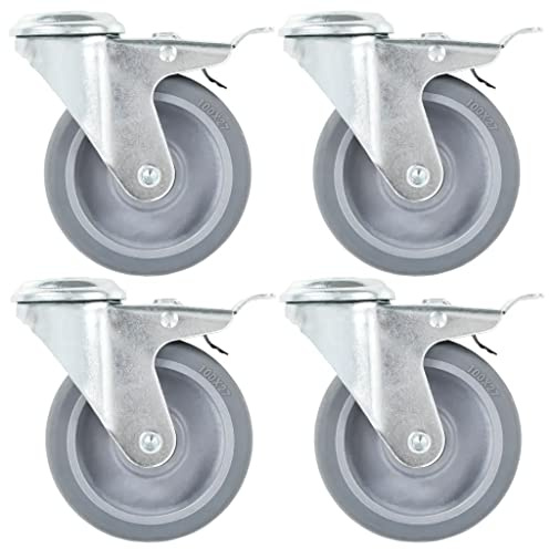 vidaXL 16 pcs Bolt Hole Swivel Casters 100 mm
