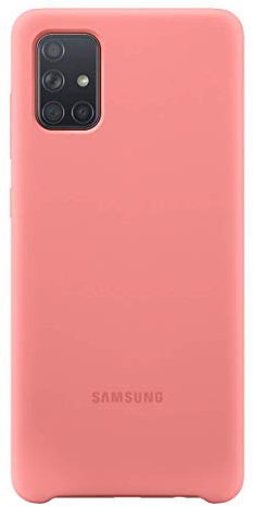 Samsung Silicone Smartphone Cover EF-PA715 für Galaxy A71 Handy-Hülle, Silikon, Schutz Case, stoßfest, dünn und griffig, pink