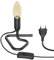 ledscom.de Tischlampe TRIN schwarz mit Stecker und Schalter inkl. E14 Lampe 458lm Vintage gold extra-warmweiß