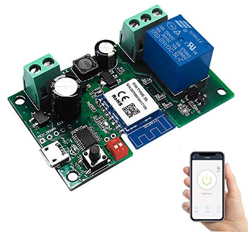 NEWGOAL Interruptor WiFi inalámbrico instantáneo/autoblocante Módulo de bricolaje/Control remoto inteligente de automatización del hogar de Smart Life APP, compatible con Alexa/Google Assiatant/IFTTT