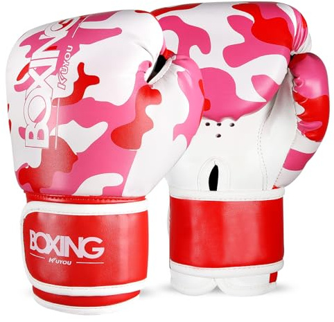 Kids Boxing Gloves, Boxing Gloves for Children 3-9 Youth Boys Girls Toddler PU Cartoon Sparring Training Boxing Gloves for Punching Bag, Kickboxing, Muay Thai, MMA (Red)