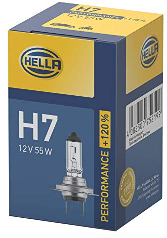 HELLA 8GH 223 498-031 Glühlampe - H7 - Performance up to 120% - 12V - 55W - Sockelausführung: PX26d - Schachtel - Menge: 1
