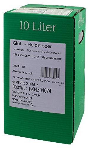Vollrath Glüh-Heidelbeer Glühwein aus Heidelbeerwein 10 Liter Bag in Box