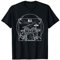 Offizielle Schlagzeug Bekleidung: Da Vinci Zeichnung T-Shirt für Rock und Metal Musik Fans, Unisex-Erwachsene, Schwarz, S, Halbarm, Klassische Passform
