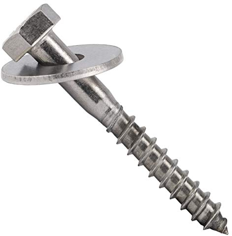 OPIOL QUALITY® Sechskant Holzschrauben M10x80 mit Große Unterlegscheiben M10 (50 Stück) aus Edelstahl A2 V2A Set DIN 571/ DIN 9021 Wiener Schrauben Holzbauschrauben Schlüsselschrauben Beilagscheiben