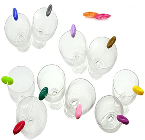 Voarge 12 Pezzi Vino Anelli Segna Calici, Segna Bicchieri Marcatori, per bicchieri da vino per Feste, Bar, 12 Colori