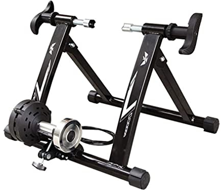 SMSOM Bike Trainer Stand Indoor Riding Fahrradübungsständer Magnetische Widerstandsständer für Straßenfahrräder für Road Indoor Fahrrad Übungstraining (Color : Black, Size : 20-22)