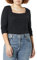 Amazon Essentials Women's Slim-Fit Long-Sleeved Square Neck T-Shirt, Black, XXL