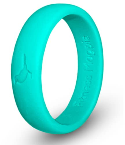 Comfortable Womens Silicone Ring, Modern Wedding Rings for Women, Hypoallergenic, Breathable, Non-Toxic, Flexible & Safe for Your Fingers, Outdoor Activities, Sports, Extreme Adventures. Sky Blue (6)