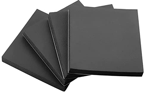 Almohadillas de Espuma Autoadhesivas Negra 150 mm de Largo x 150 mm de Ancho x 20 mm de Grosor, láminas de Goma de Neopreno, Anti vibración, Antideslizante, Almohadillas Protectoras de Piso