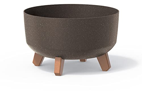 Pot de fleurs bas 6,8L avec pieds amovibles et insert 285 mm, Café