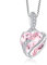 FJ Unendlichkeit Oktober Geburtsstein Kette Damen 925 Sterling Silber Herz Rosa Turmalin Anhänger Halskette Schmuck Geschenke für Damen Frauen Mutter Freundin Mama