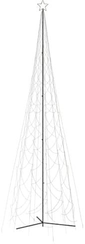 vidaXL Christmas Cone Tree 1134 Warm White LEDs - 230x800 cm Weather-Resistant Xmas Light with 8 Effects, Easy Storage & Setup