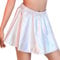 Flovel Damen Glänzender Metallischer Faltenrock Stretch Skater Rocke Wetlook Rock Shiny Rave Party Festival Kostüm für Frauen und Mädchen (Laser)