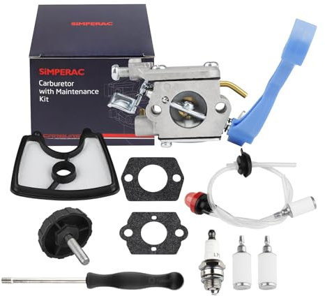 SIMPERAC Carburatore 125BV per soffiatore Husqvarna 125B 125BVX 125BX Carburatore 590460102 Sostituire per Zama C1Q-W37 con filtro aria 125b Kit di messa a punto linea carburante