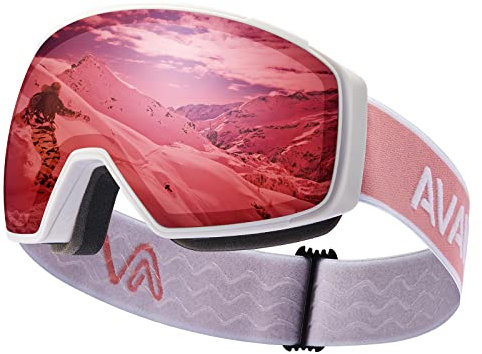 AVAWAY OTG Ski Goggles Magnetic Snowboarding Safety Glasses Anti Scratch Anti Fog 100% UV Protection