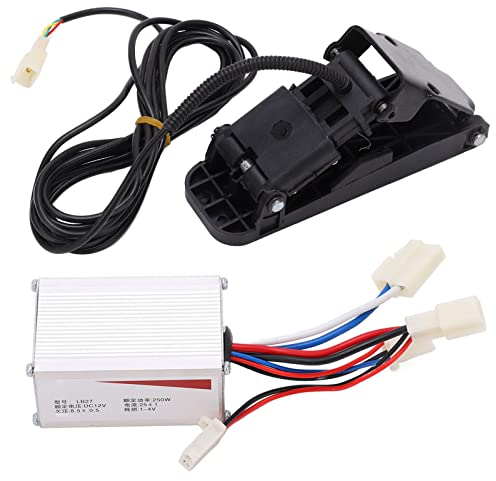 RiToEasysports Gebürsteter Geschwindigkeitsregler-Kit, 12 V 250 W Aluminiumlegierung, Gebürsteter Geschwindigkeitsregler, Gaspedal-Set für Elektrische Fahrräder, Dreiräder, Motorräder